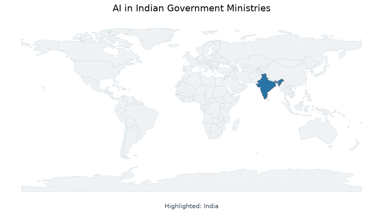 Map of India highlighted on the map of India — AI in government ministries Mission Karmayogi digital training
