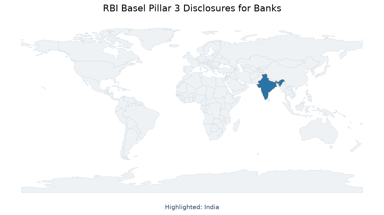Map of India highlighted on the map of India — RBI Basel Pillar 3 disclosures 2026 for banks