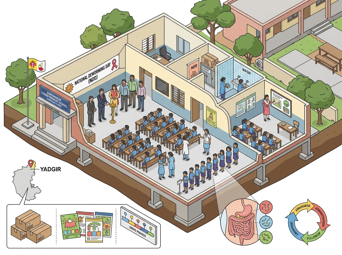 National Deworming Day drive launched in Yadgir — labelled illustration