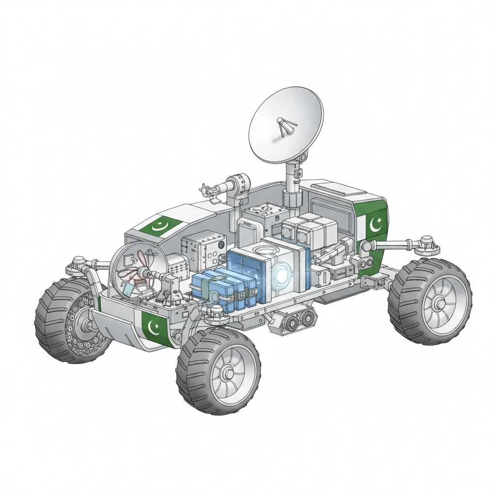 Pakistan joins China Moon race with Jinnah-1 rover; mission in 2029 — labelled illustration