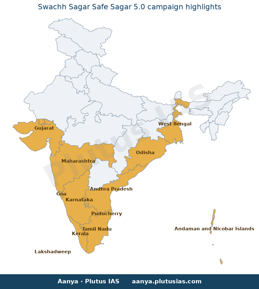 Map of Andaman and Nicobar Islands, Andhra Pradesh, Daman and Diu, highlighted on the map of India — Swachh Sagar…