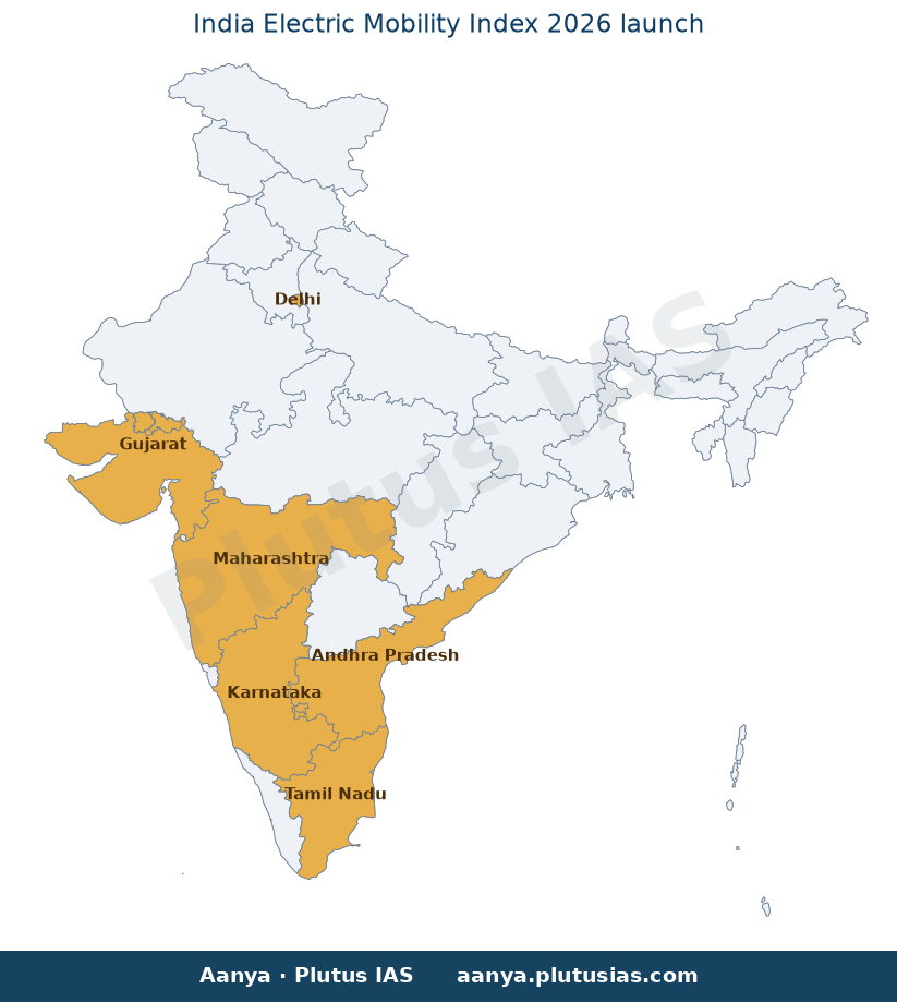 Map of Andhra Pradesh, Delhi, Gujarat, Karnataka, Maharashtra, Tami highlighted on the map of India — India Electric…