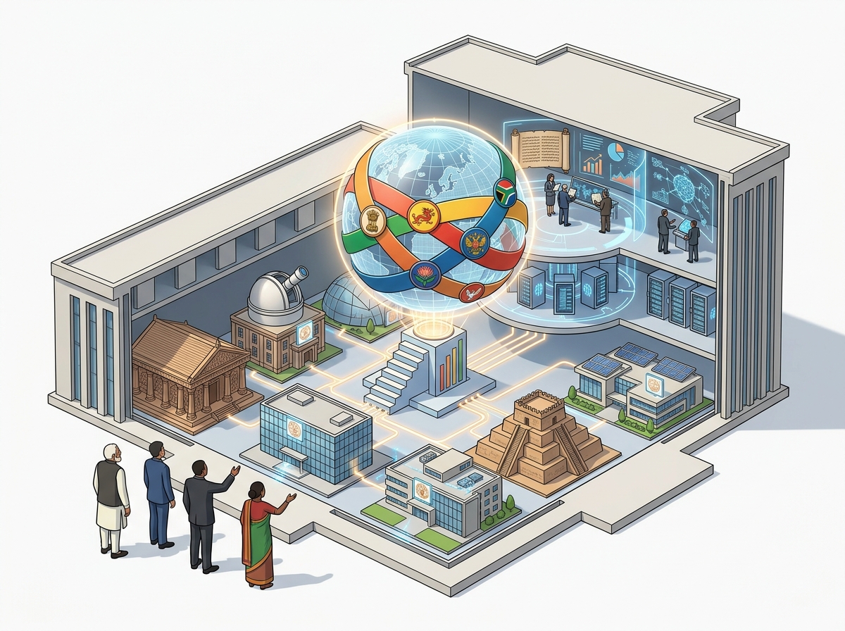 BRICS leaders back AI in education, push for global university ranking system — labelled illustration