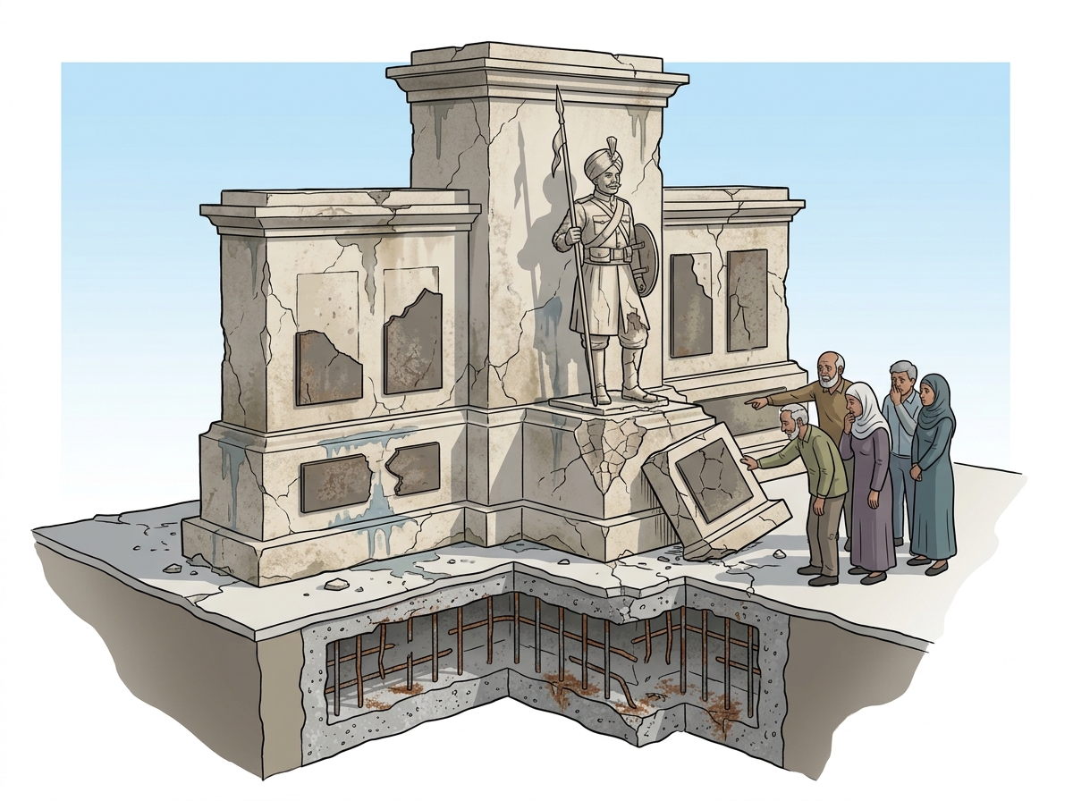 Haifa day: Deterioration of memorial in Basra distresses families of martyrs — labelled illustration