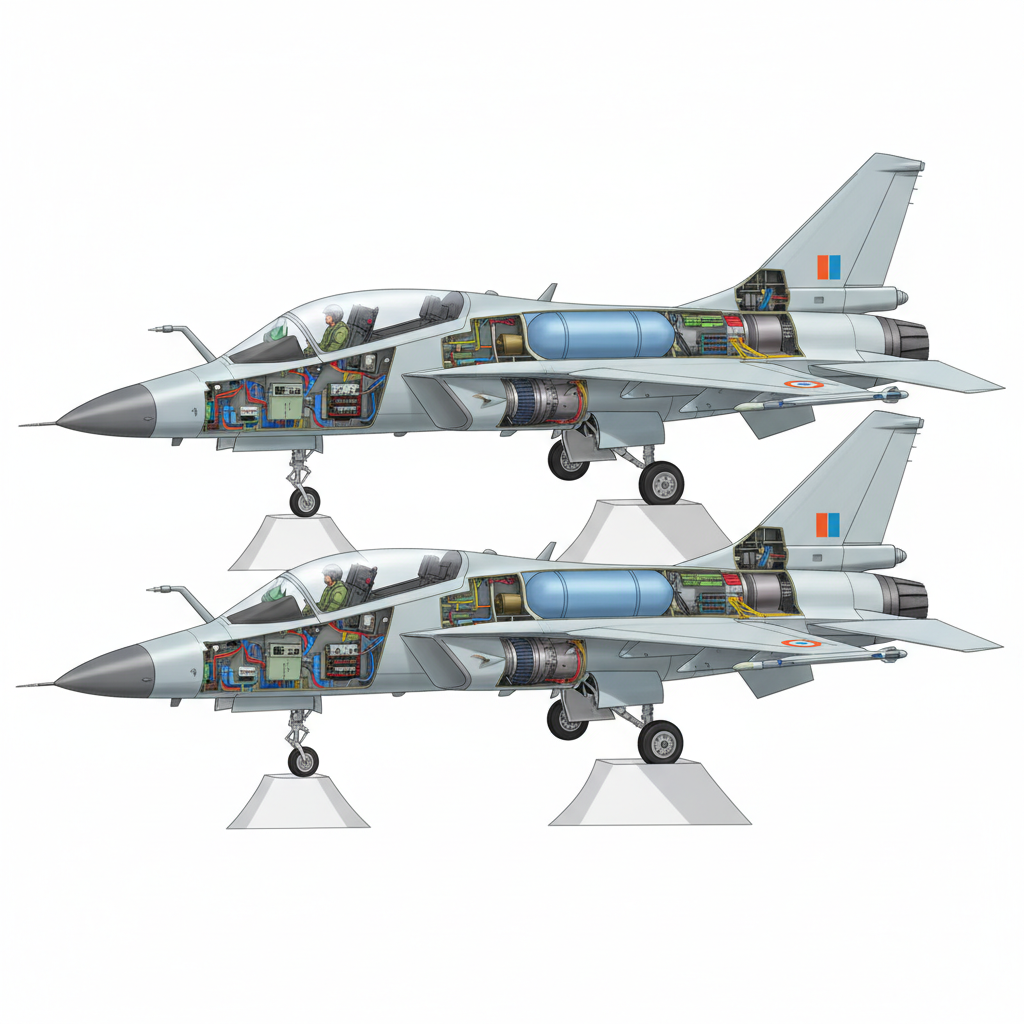 HAL hands over two LCA trainer plane to Air Force — labelled illustration