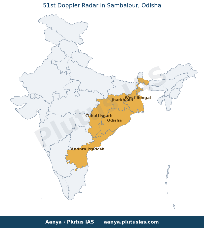 Map of Odisha, Sambalpur, Jharkhand, Chhattisgarh, Andhra Pradesh, highlighted on the map of India — Doppler Weather…