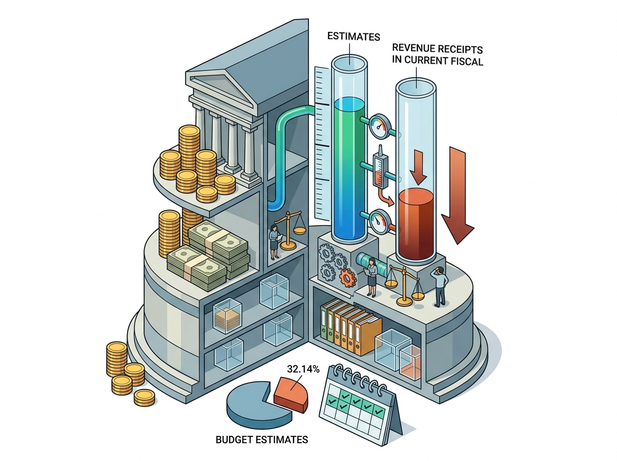 Revenue receipts in current fiscal much lower than estimates — labelled illustration