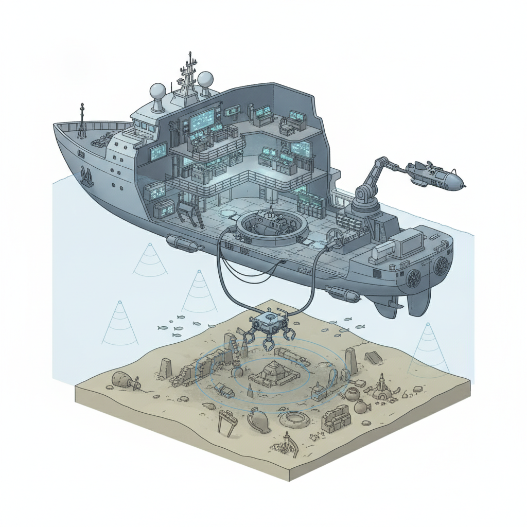 T.N. launches third phase of underwater archaeological exploration off Poompuhar coast — labelled illustration