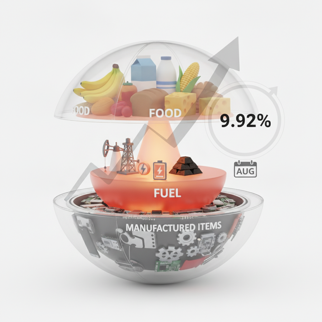 WPI inflation rises to 9.92% in Aug on rising prices of food, fuel, manufactured items — labelled illustration