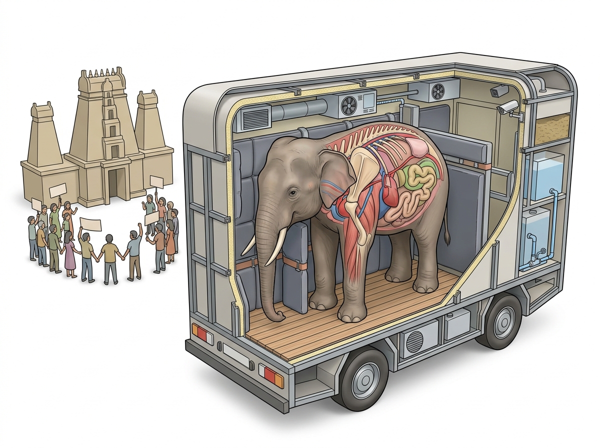 Young elephant ‘Durga’ from Assam to reach Madurai Meenakshi temple; activists raise concerns over transfer — labelled illustration