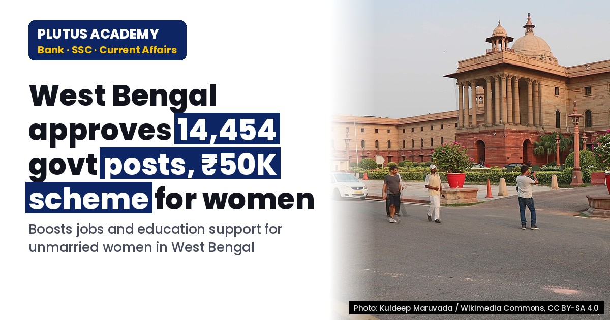 West Bengal's 14,454 govt posts & ₹50K scheme for women education