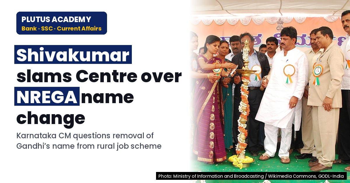 Karnataka CM opposes removal of Gandhi’s name from NREGA scheme