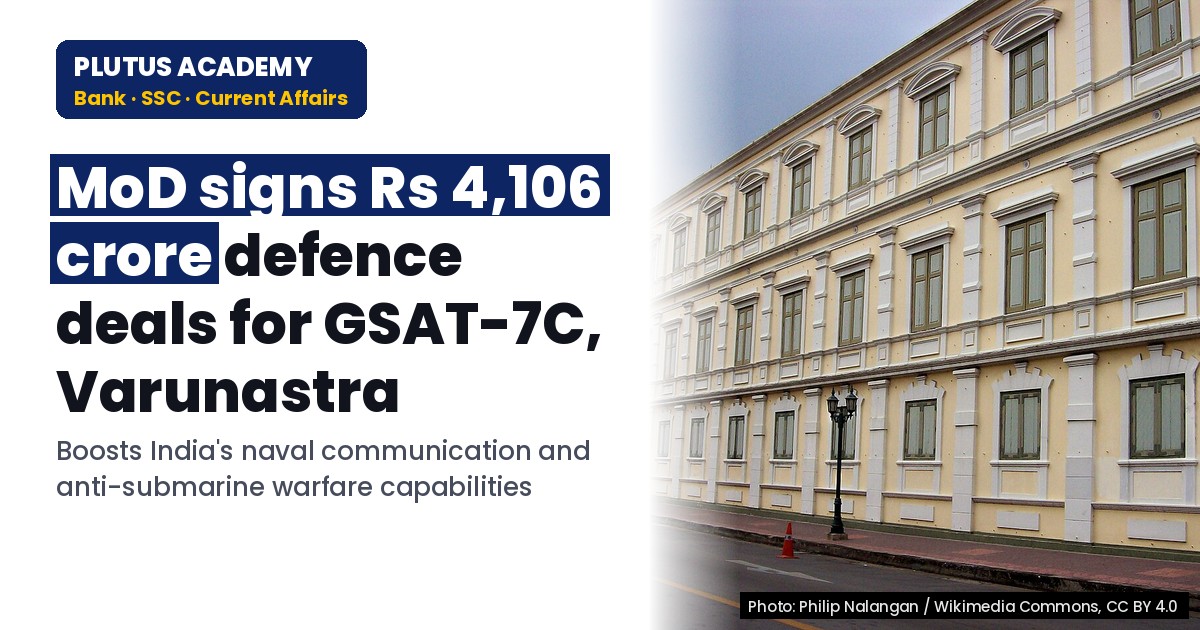 MoD Signs Rs 4,106 Crore Deals for GSAT-7C & Varunastra Torpedoes
