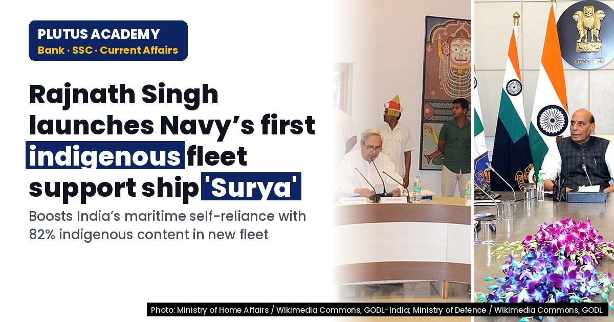 Rajnath Singh launches India’s first indigenous Navy fleet support ship 'Surya' for maritime security