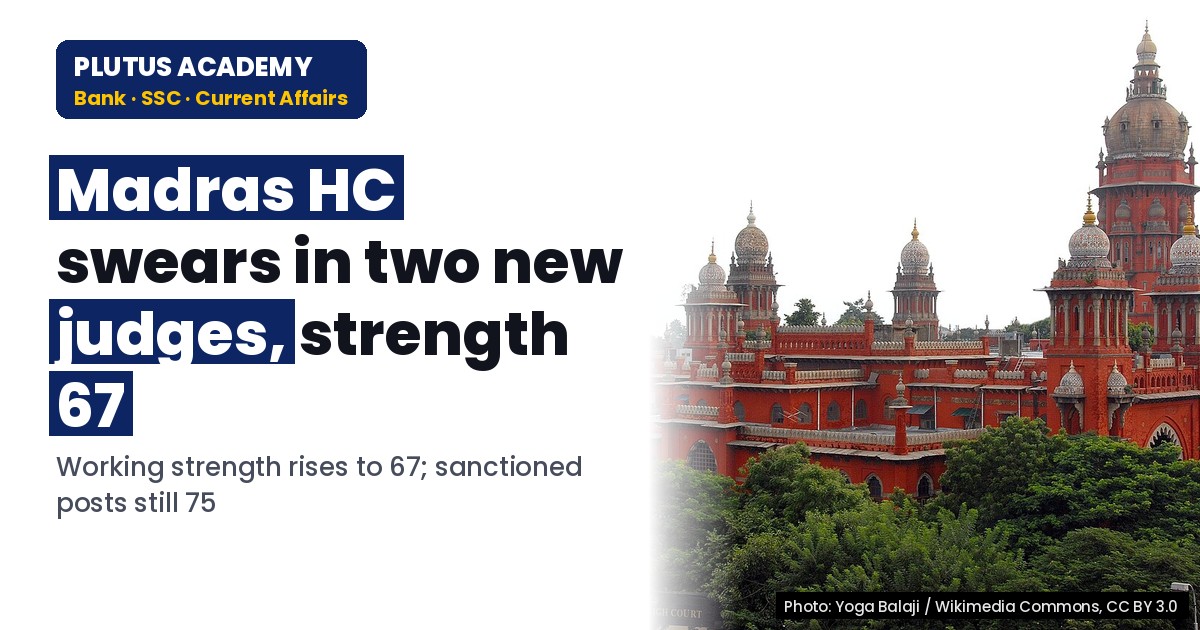 Madras High Court strength rises to 67 with two new judges sworn in