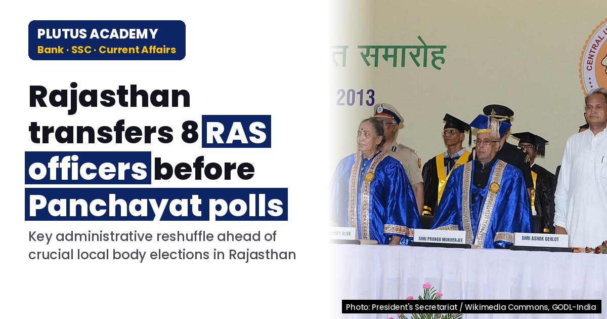 Rajasthan Transfers 8 RAS Officers Before Panchayat Elections