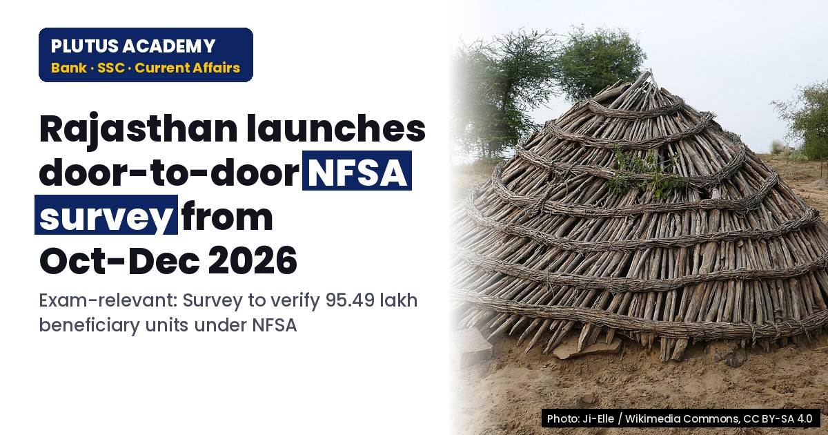 Rajasthan to Conduct Door-to-Door NFSA Survey: Key Details for Banking Exams